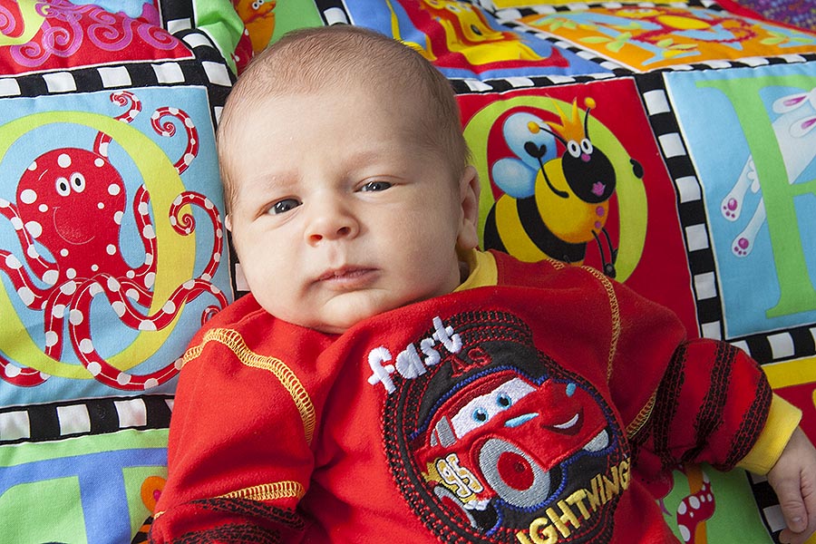 Elliot on His New Quilt